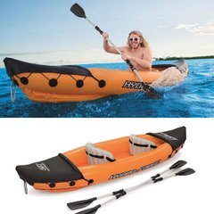 Двомісна надувна байдарка (каяк) Bestway 65077 Lite-Rapid X2 Kayak, 321 см x 88 см, помаранчева (весла) 65077 фото
