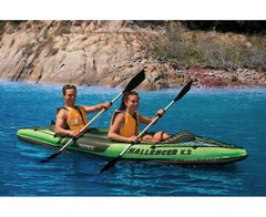 Надувная лодка-байдарка кайак Challenger K2 Kayak, двухместная Intex 68306 Зеленая 68306 NP фото