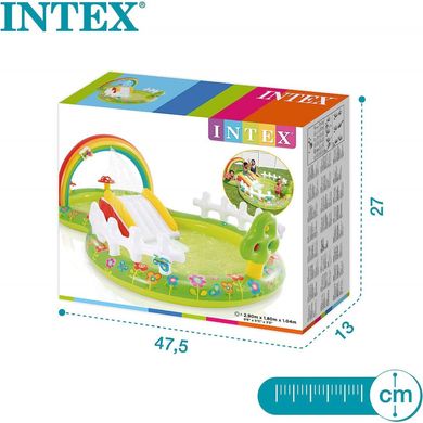 Надувной игровой центр Мой сад Intex 57154 (450л, горка, фонтан, ремкомплект, 290-180-104см) 57154 фото