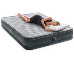 Надувне ліжко двоспальне Intex 67770 Сірий (203-152-33см) з вбудованим електричним насосом 67770 фото