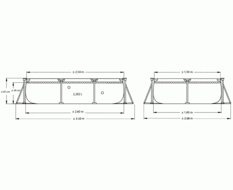 Бассейн каркасный прямоугольный (260 x 160 x 65 см, 2282 л) Intex 28271 MR 28271 фото